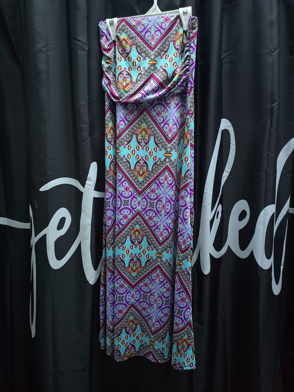 WinWin Turquoise and Purple Bohemian Maxi Dress